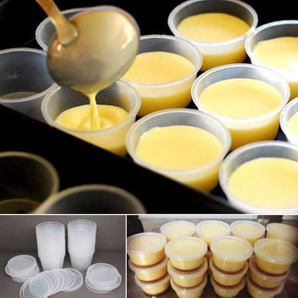 Hộp nhựa đựng làm Bánh FLan . rau câu , sữa chua ,caramen , đựng slime set 50 hộp