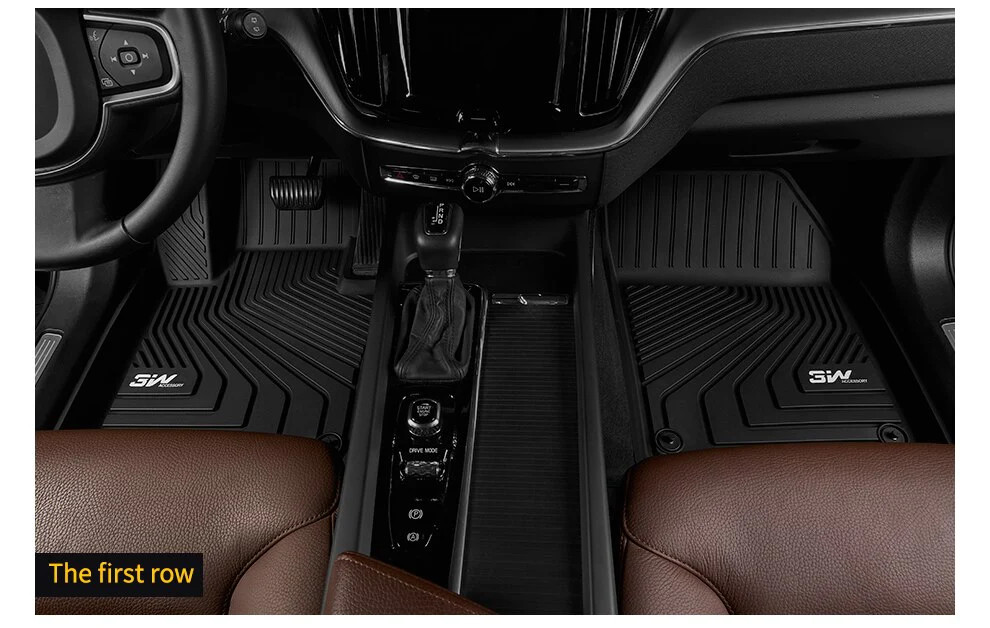 Thảm lót sàn xe ô tô Volvo S90 LWB new Nhãn hiệu Macsim 3W chất liệu nhựa TPE đúc khuôn cao cấp - màu đen