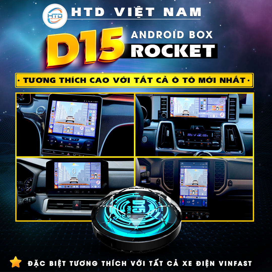 Siêu phẩm D15 Rocket chuyển đổi màn hình Android ô tô - Cấu hình khủng RAM 8GB/ RAM 265GB/ QCM-6125