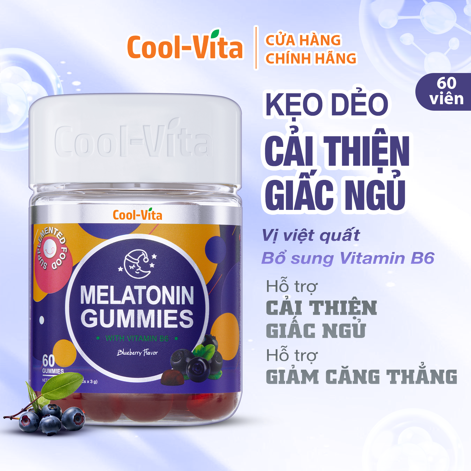 Combo Kẹo Dẻo Collagen & Kẹo Dẻo Melatonin Coolvita Hỗ Trợ Trẻ Hóa Sáng Da - Cải Thiện Sức Khỏe Tóc Móng - Cải Thiện Giấc Ngủ - Giảm Căng Thẳng, Kết Hợp Biotin, Vitamin C & Vitamin E - 2 Hộp (60 viên x 3g)/hộp