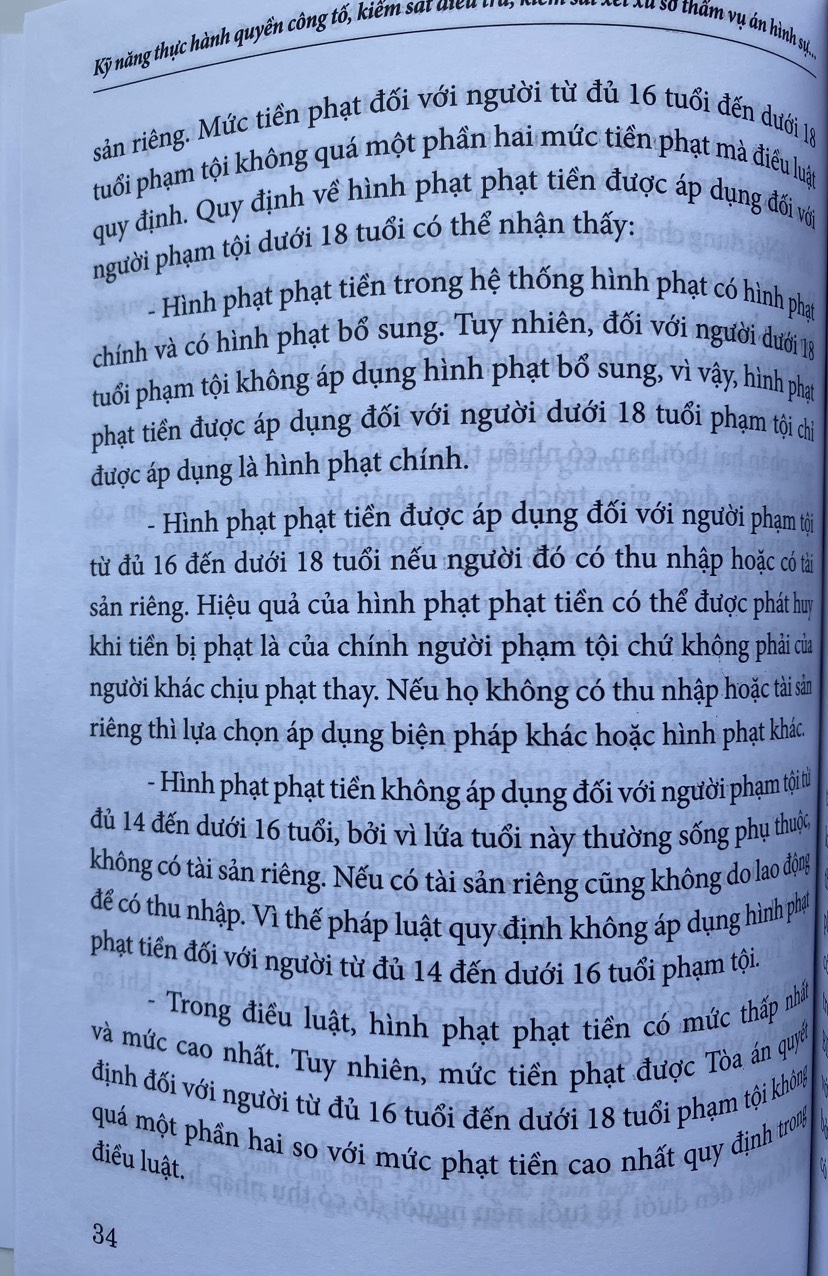 Kỹ Năng Thực Hành Quyền Công Tố, Kiểm Sát Điều Tra, Kiểm Sát Xét Xử Sơ Thẩm Vụ Án Hình Sự Có Người Tham Gia Tố Tụng Là Người Dưới 18 Tuổi