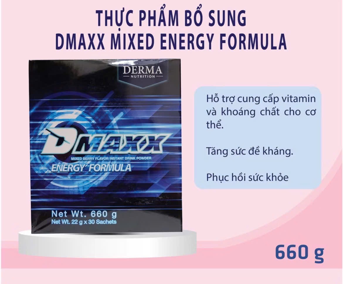 DMAXX thức uống bổ sung vitamin năng lượng có đường DAMODE 96 gói màu xanh mỗi gói 22gr