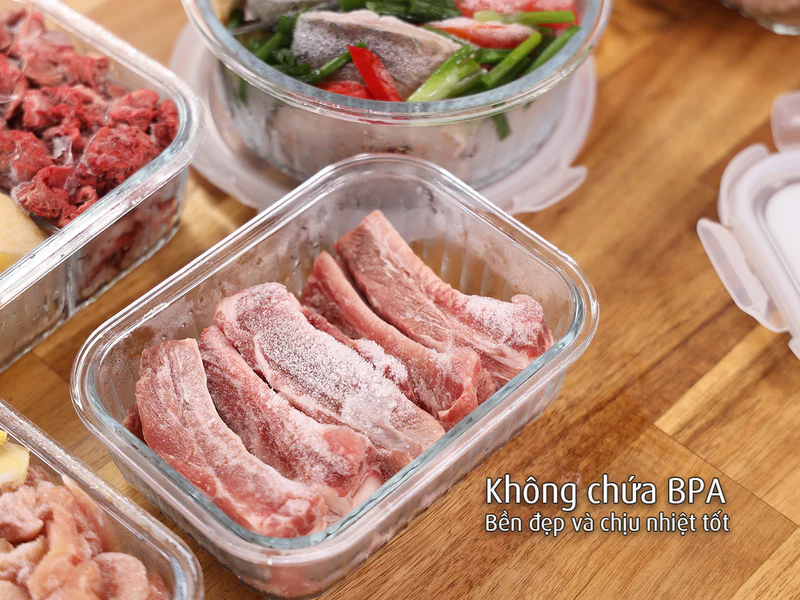 Bộ hộp thuỷ tinh 12 món bảo quản, đựng thực phẩm Neoflam Hàn Quốc - Wavelock, Dùng bảo quản, nướng, hâm nóng thực phẩm