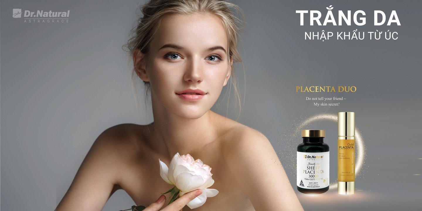 Viên Uống Trắng Da Nhau Thai Cừu Dr Natural Beauty Skin Sheep Placenta 30000 White Glutathione 60 Viên - Hàng Chính Hãng