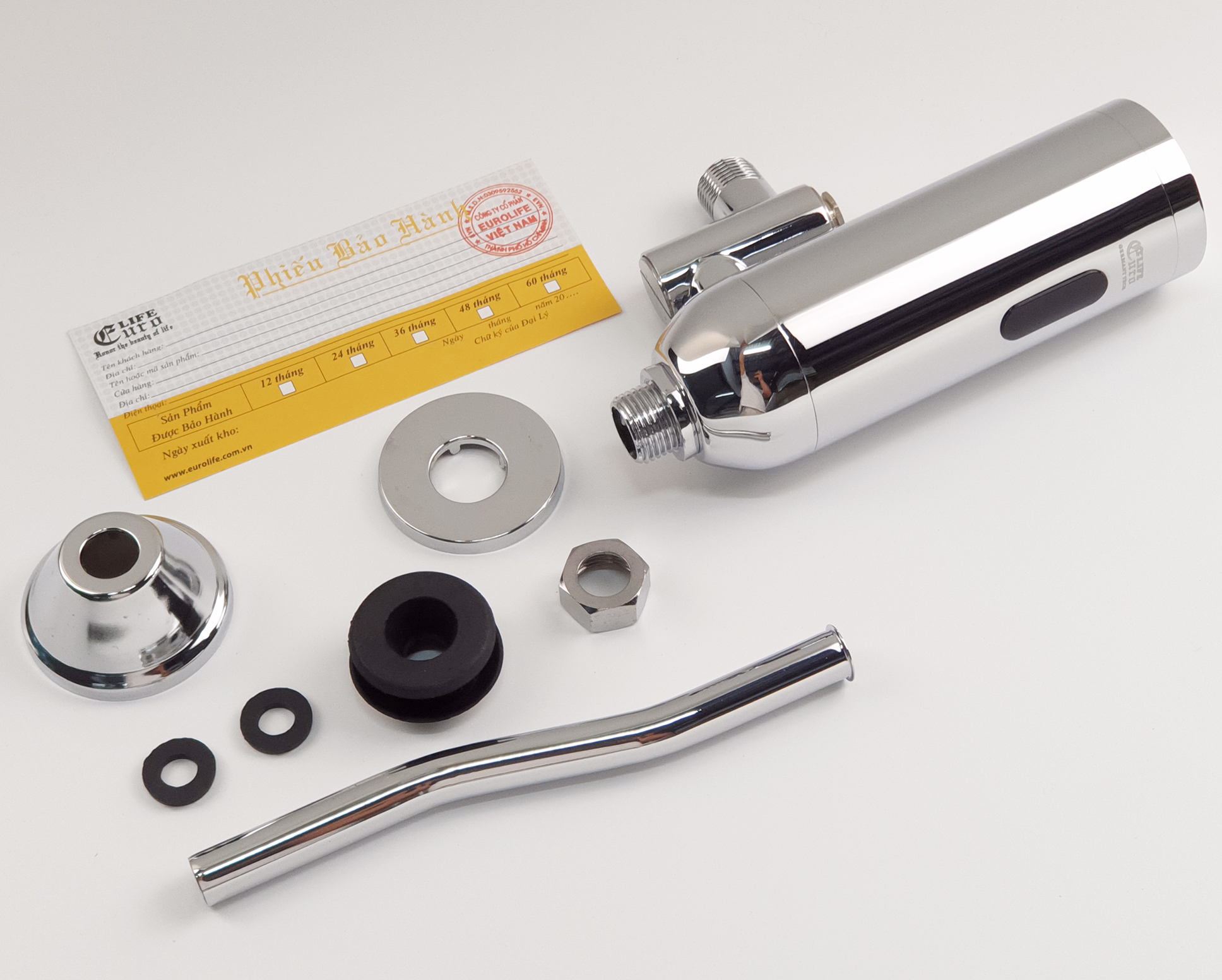Bộ xả tiểu nam cảm ứng Eurolife EL-A105 (Trắng bạc)