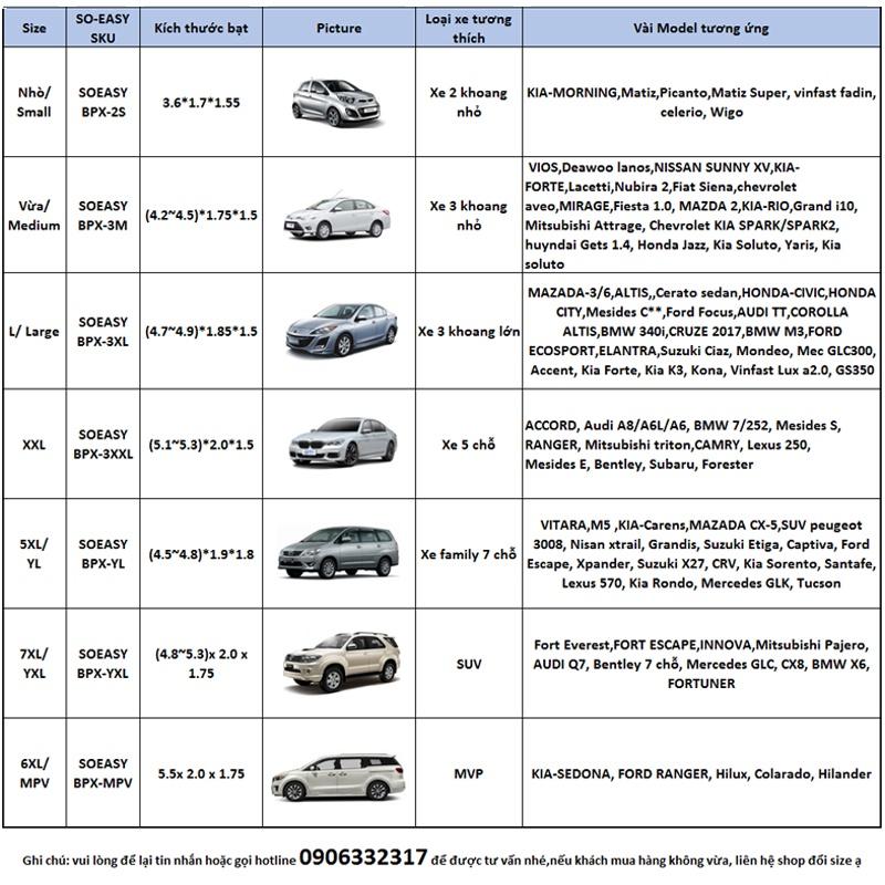 Bạt Phủ xe Toyota innova, áo trùm che phủ xe hơi, bạt phủ xe ô tô, che xe ôtô 4 chỗ đến 7 chỗ gấp xếp gọn gàng