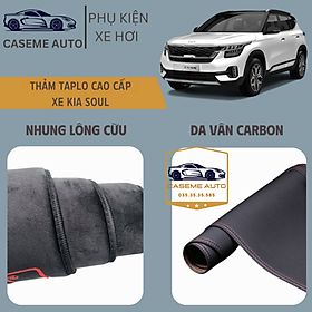 [KIA SOUL] Thảm Taplo 3 Lớp Dành Cho Xe KIA SOUL, Nhung Lông Cừu Và Da Vân Carbon Cao Cấp - Hàng Chính Hãng