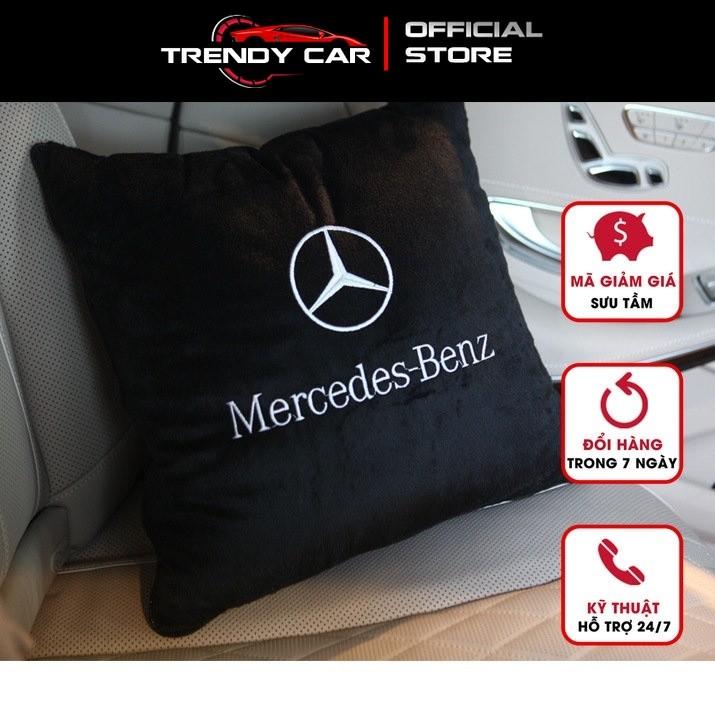 Chăn ô tô kiêm gối gấp gọn logo Mercedes | Sản phẩm chăn và gối 2 in 1
