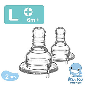 TY THAY BÌNH SỮA CỔ NHỎ KUKU SILICONE SIÊU MỀM - NHIỀU SIZE (VỈ 2 CÁI)