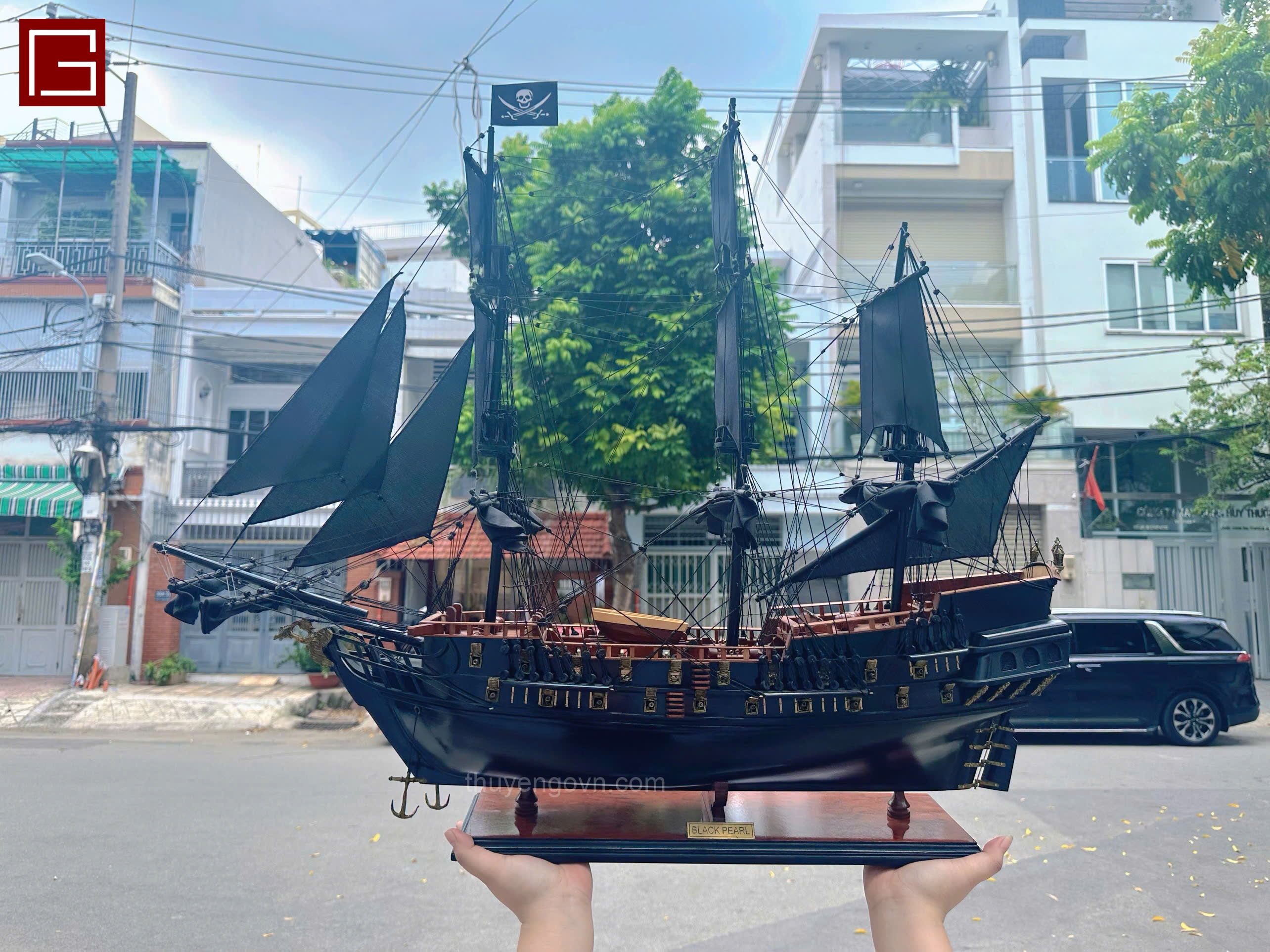 Mô Hình Thuyền Gỗ Trang Trí BLACK PEARL, thuyền cướp biển vùng caribbean, thuyền ngọc trai đen, hàng chính hãng