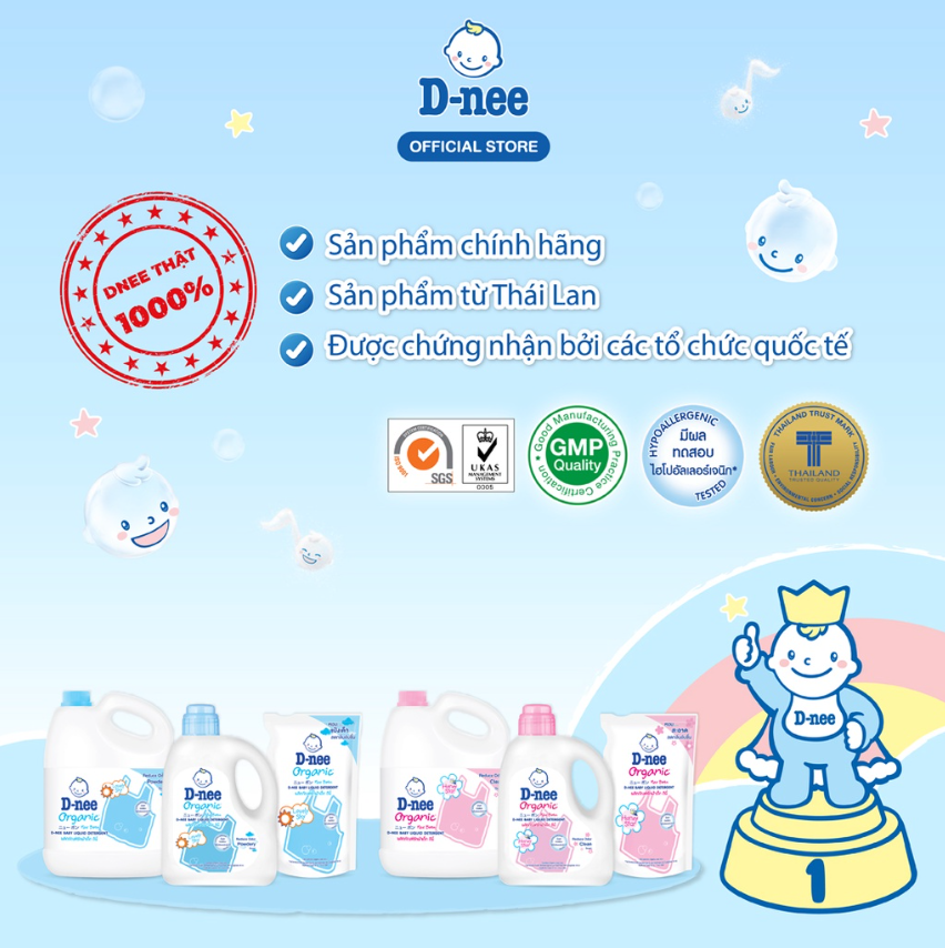 Nước Giặt Quần Áo Cho Bé D-nee - Chai 960ml (Hồng)