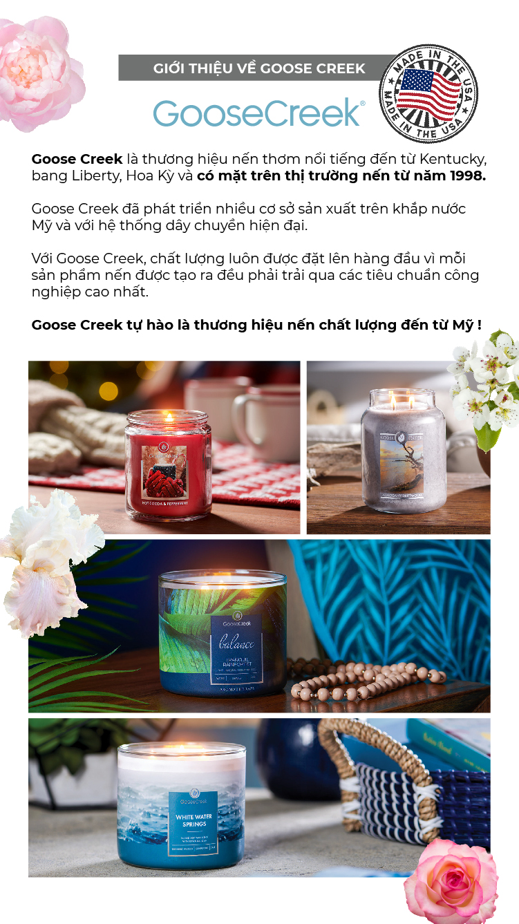Nến ly 3 bấc sáp đậu nành Goose Creek (411g) - Minted Eucalyptus