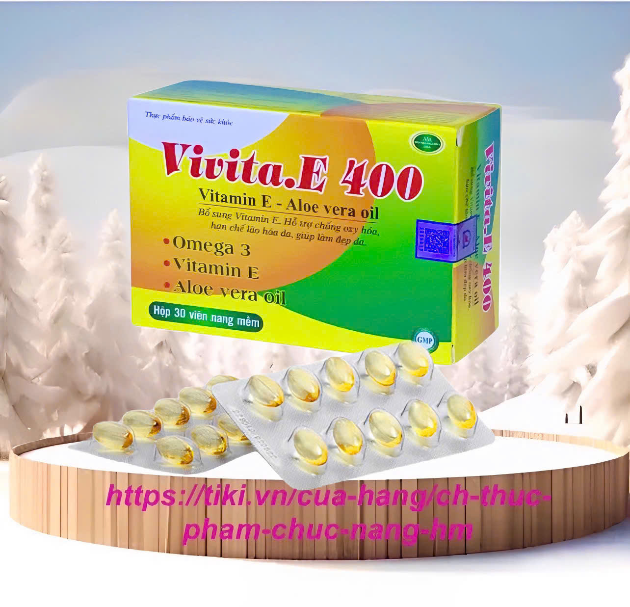 Vitamin E 400iu vivita.E 400 - Hộp 30 viên nang - đẹp da, chống lão hóa