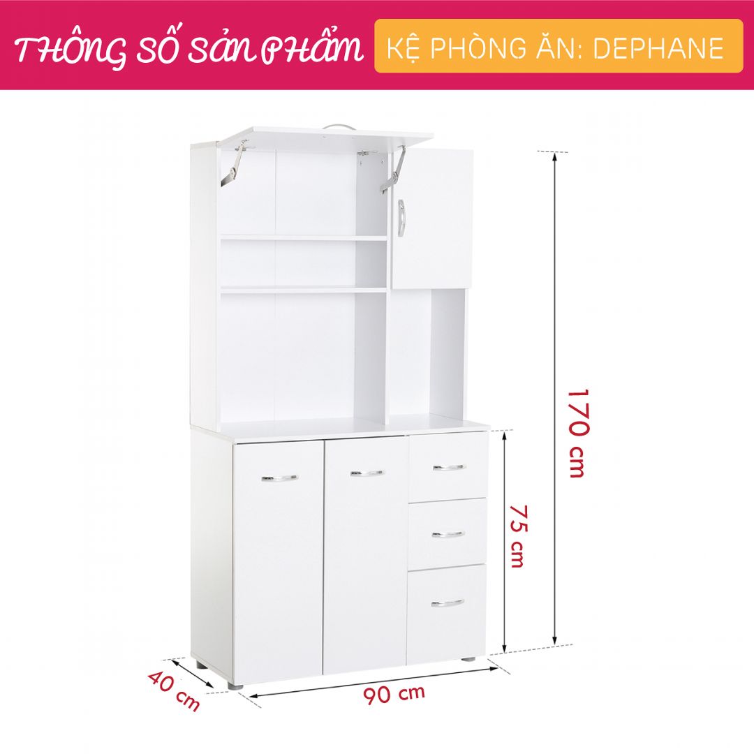Tủ đựng đồ phòng ăn bằng gỗ công nghiệp cao cấp SMLIFE Daphane