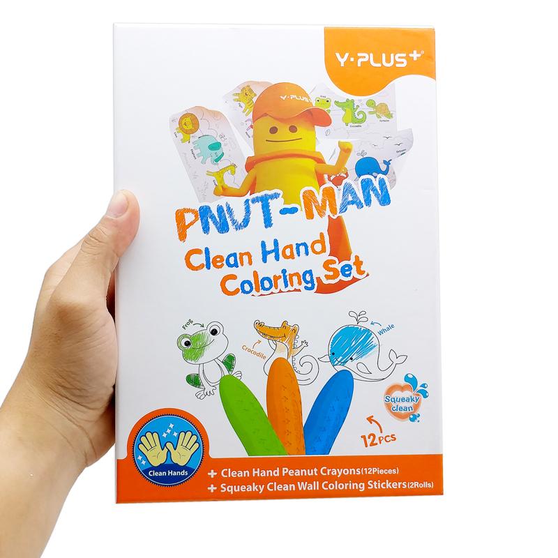 Hộp 12 Màu Sáp Peanut Và Tranh Tô Màu Dán Tường - Y Plus+ CP210600