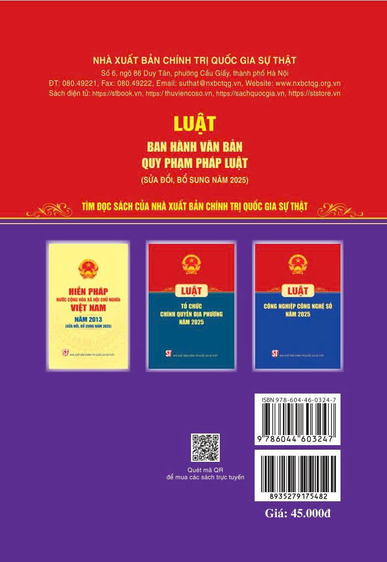 Luật Ban hành văn bản quy phạm pháp luật ( sửa đổi, bổ sung năm 2025)