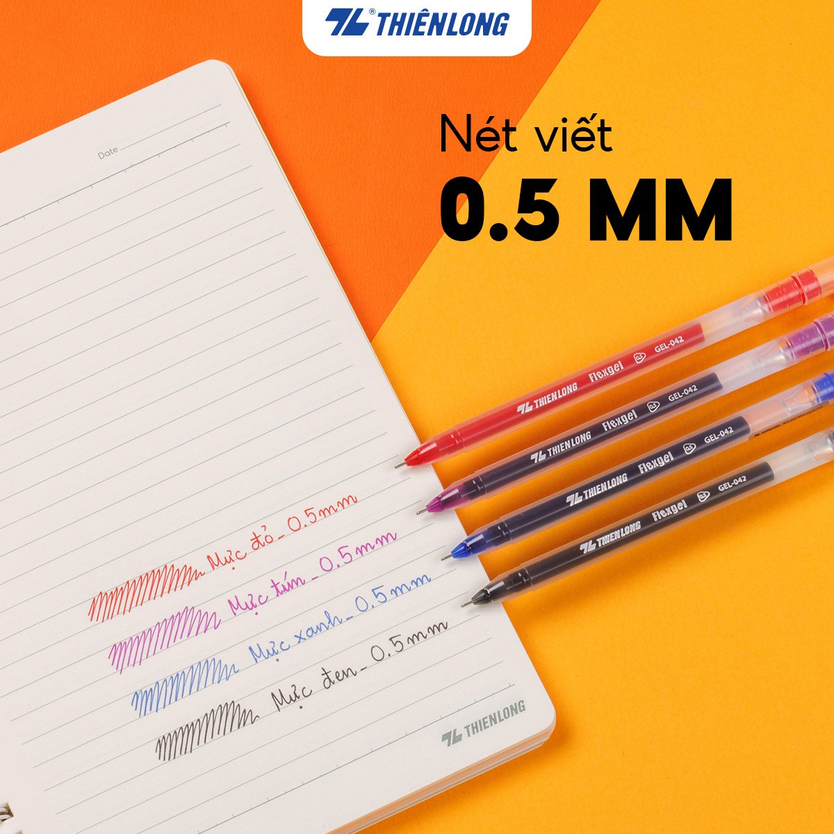 Combo 5/10/20 Bút gel Thiên Long mực khô nhanh,nét viết êm mượt Flexgel ngòi 0.5mm phù hợp cho học sinh,sinh viên GEL-042