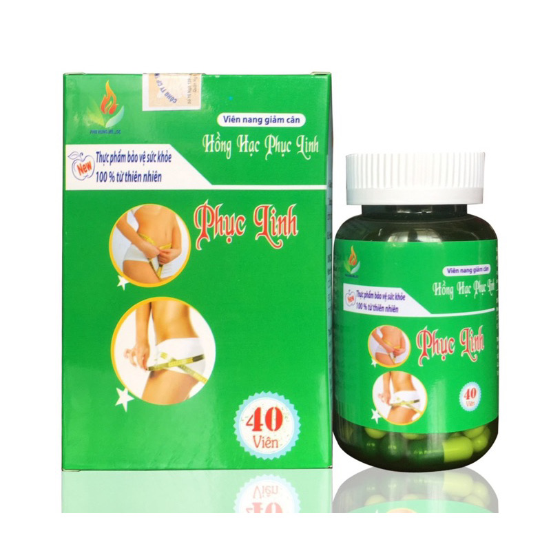 Viên uống kiểm soát cân nặng Hồng hạc Phục Linh- dạng Lọ - Hộp 40 viên, Lisse