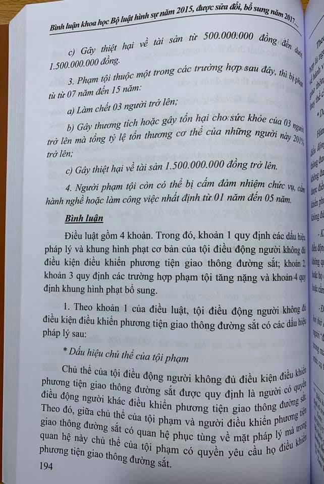 Bình Luận Khoa Học Bộ Luật Hình Sự Năm 2015 (Sửa Đổi, Bổ Sung Năm 2017) Quyển 2 - Phần Các Tội Phạm