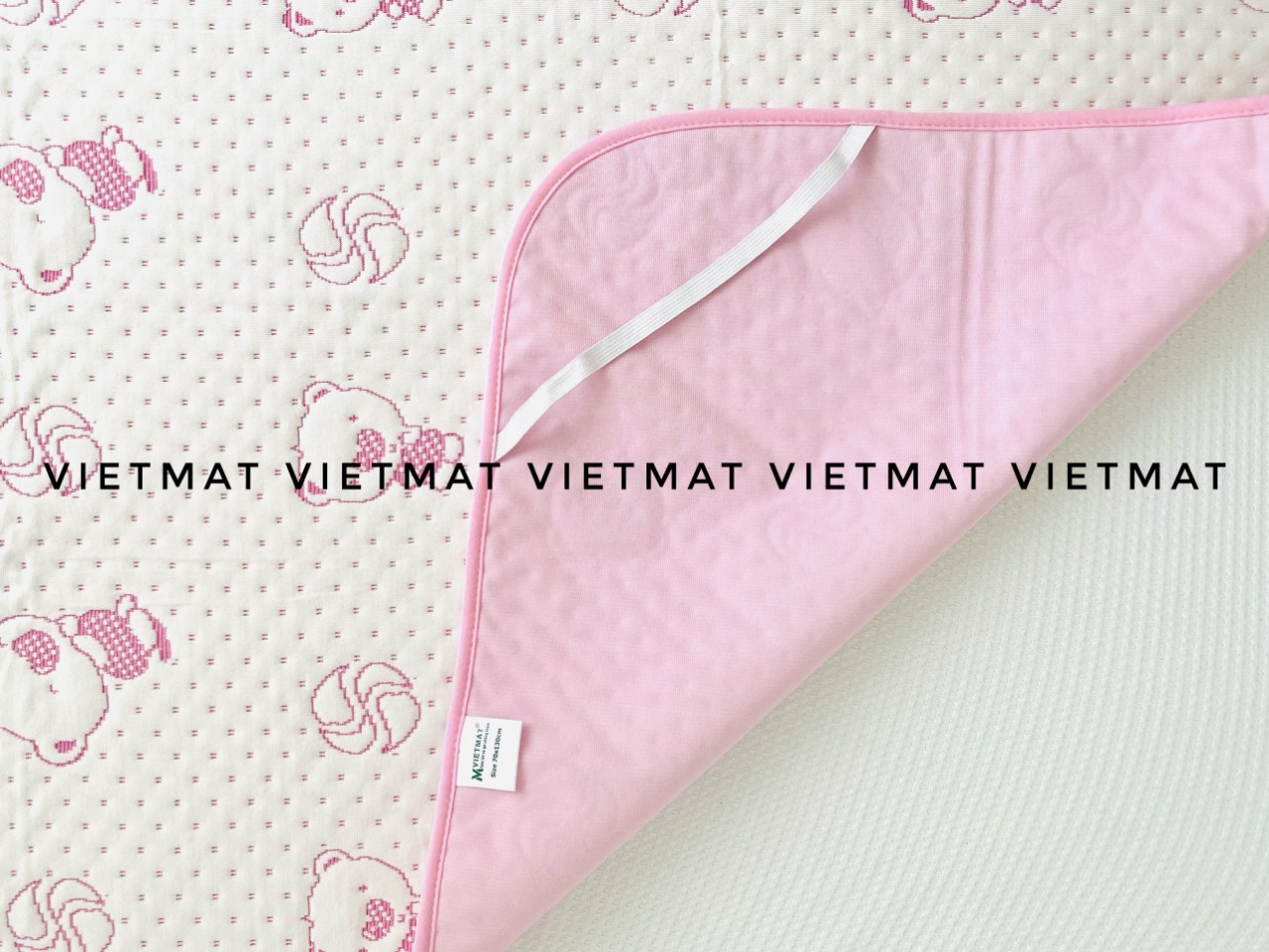 Combo 2 Tấm Lót Chống Thấm VIETMAT Màu Hồng (Size 80 x 120 cm)