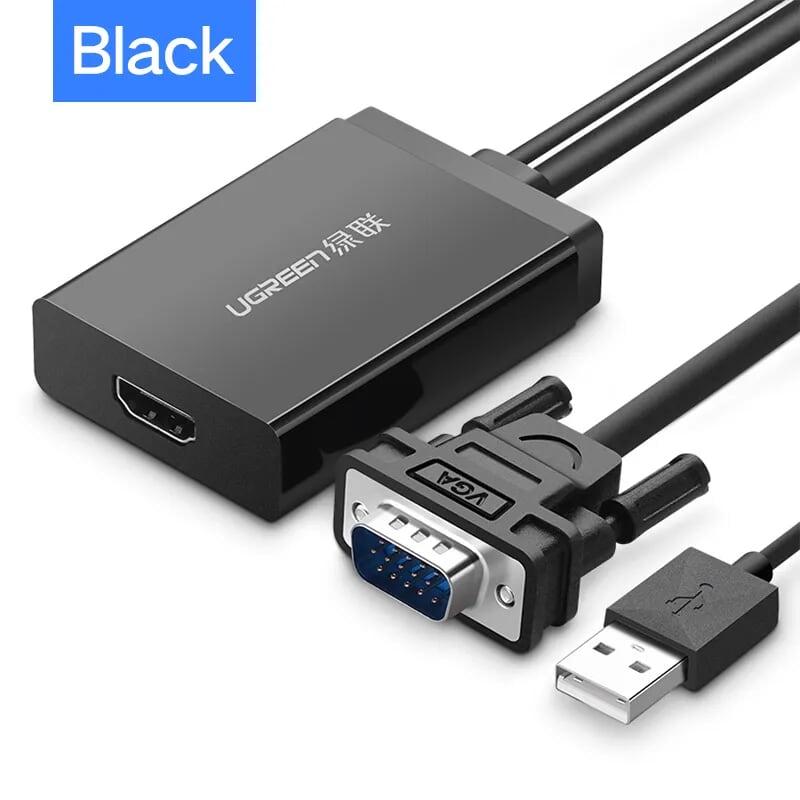 Ugreen UG40213MM106TK 50CM màu Đen Bộ chuyển VGA sang HDMI có trợ nguồn - HÀNG CHÍNH HÃNG