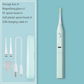 Bộ Dụng Cụ Lấy Ráy Tai Có Đèn Led Cao Cấp Kèm Hộp Đựng Sịn Sò Sử Dụng Cổng Sạc USB Tặng Kèm Kính Lúp
