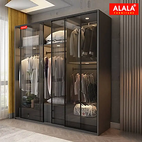 Tủ quần áo ALALA292 cánh kính cao cấp/ Miễn phí vận chuyển và lắp đặt/ Đổi trả 30 ngày/ Sản phẩm được bảo hành 5 năm từ thương hiệu ALALA