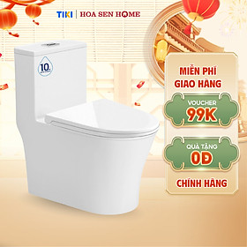 Bồn cầu một khối TUSLO COC6830 xoáy lỗ đôi 2 tia đẩy thẳng cuốn trôi mọi chất bẩn bám - Hoa Sen Home - Hàng chính hãng