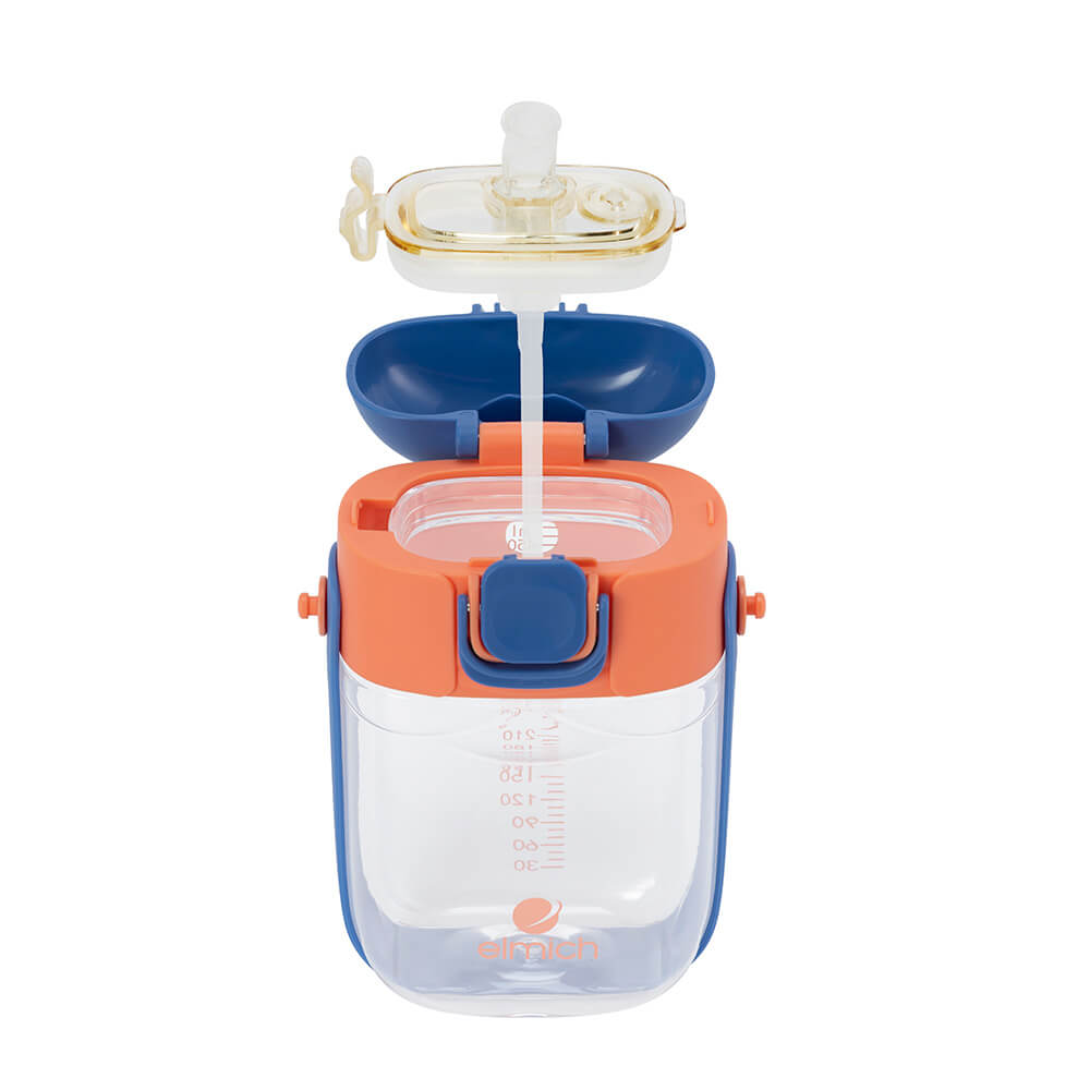 Bình tập uống nước trẻ em Elmich BabyCare 240ml - 450ml, Hàng chính hãng, nhựa Tritan, ống hút lọc cặn-JoyMall