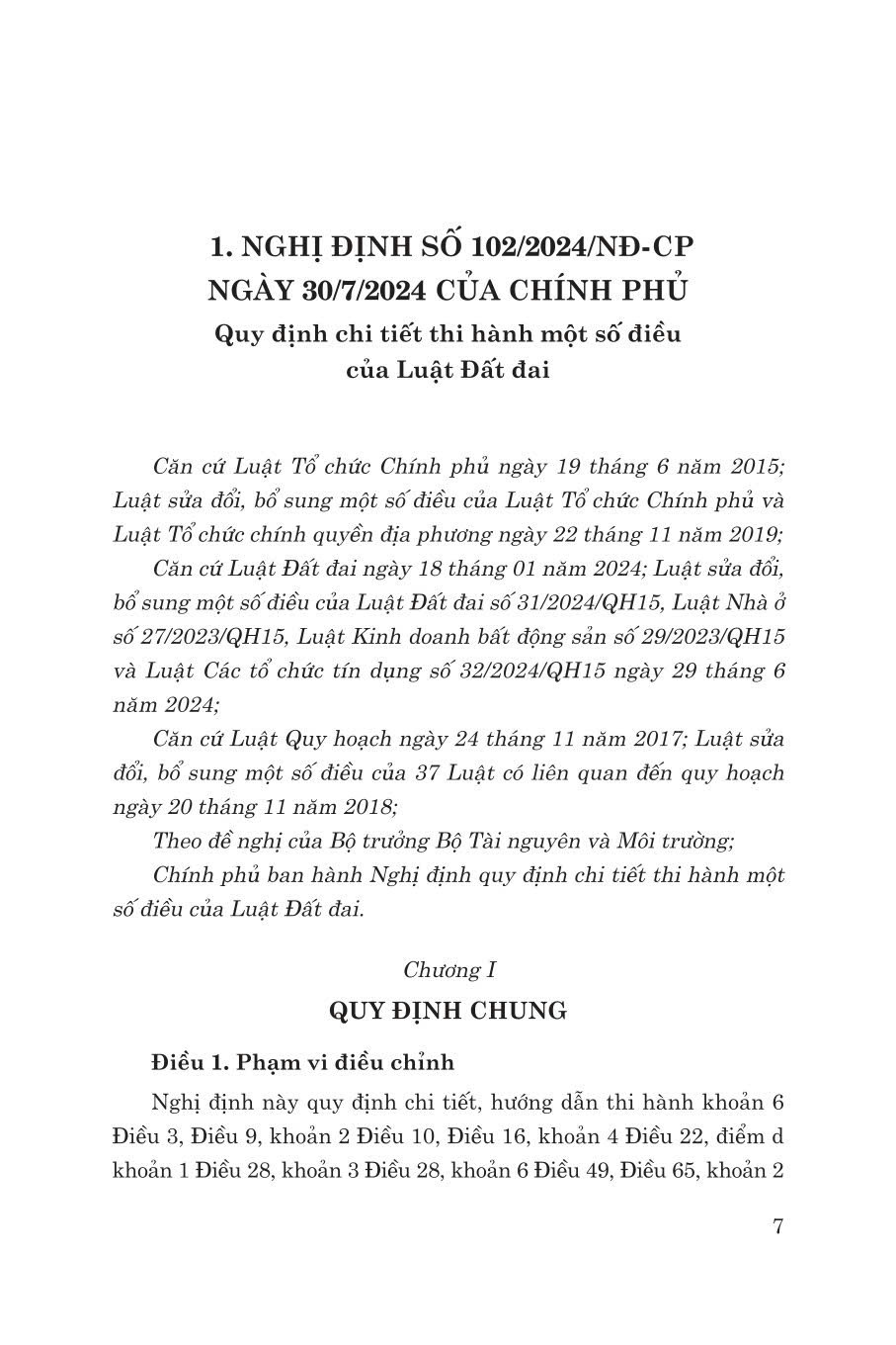 Các văn bản hướng dẫn thi hành Luật đất đai ( sửa đổi,bổ sung năm 2024)