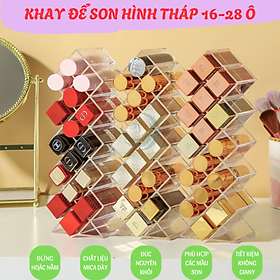 Kệ Đựng Son 28 Ô Acrylic Cao Cấp – Trong Suốt, Sang Trọng-Kệ Son Đa Năng 28 Ô – Phù Hợp Mọi Kích Cỡ Son