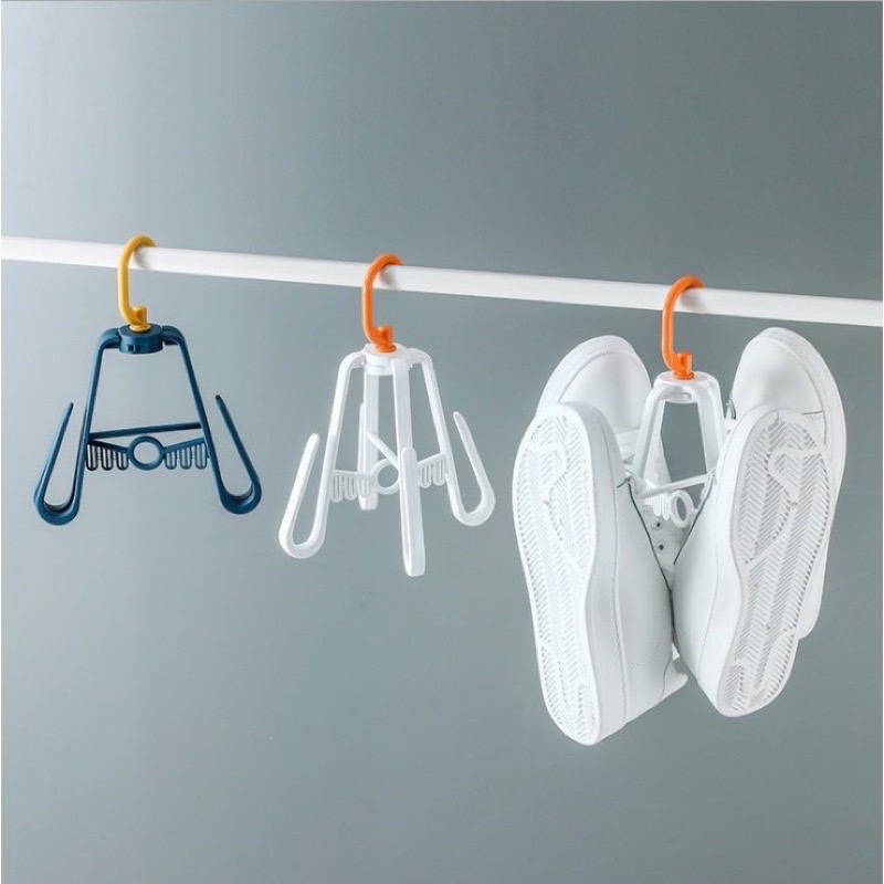 Set 2 móc treo phơi giày dép thông minh đầu xoay 360 độ , xếp gọn tiện lợi khả năng chịu lực cao , phơi được nhiều đồ mà không chiếm diện tích , mau khô ráo nước tiện lợi