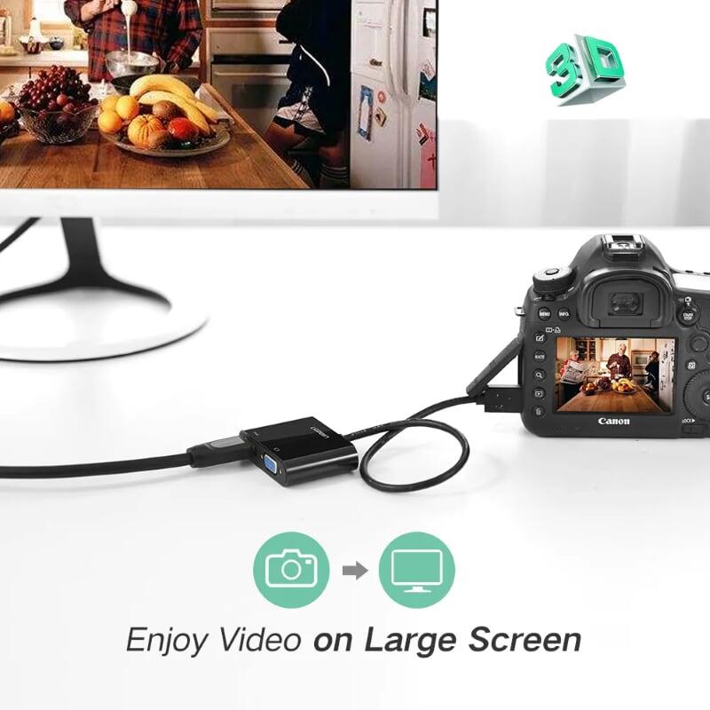 Ugreen UG40744CM101TK Màu Đen Bộ chuyển HDMI sang VGA + HDMI kèm cổng âm thanh - HÀNG CHÍNH HÃNG