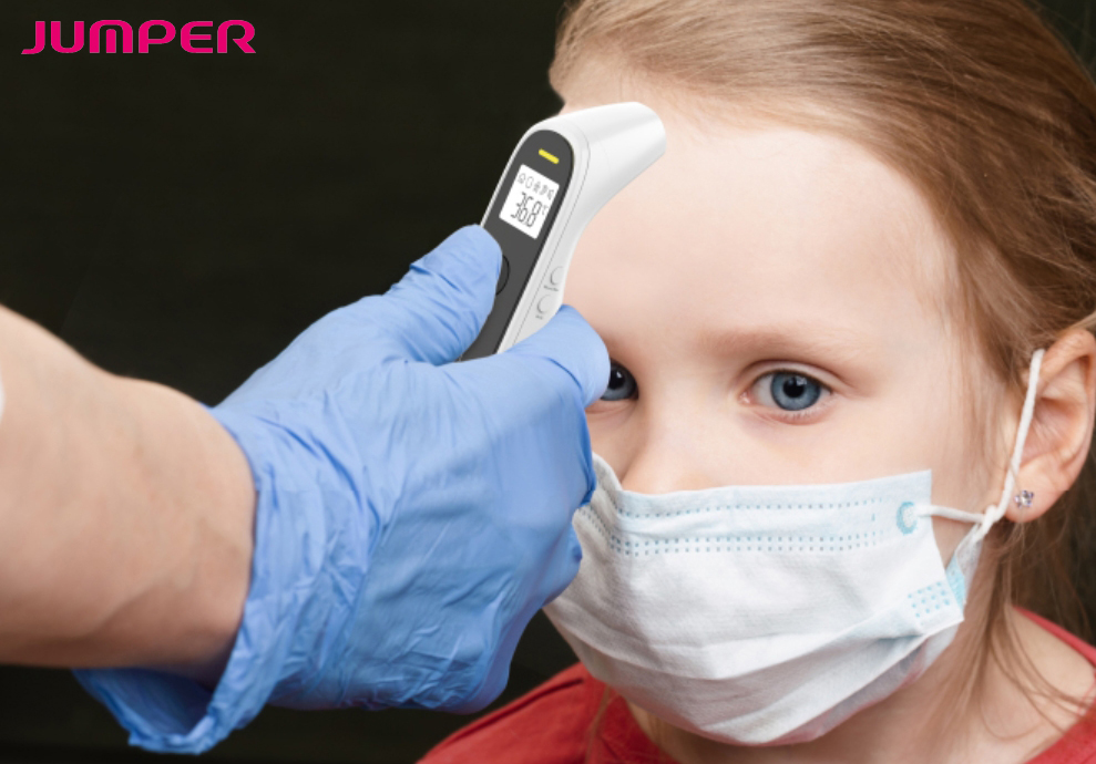 Nhiệt kế điện tử hồng ngoại không tiếp xúc, đo trán và tai 4 in 1 Jumper JPD-FR302 (FDA Hoa Kỳ + xuất USA)