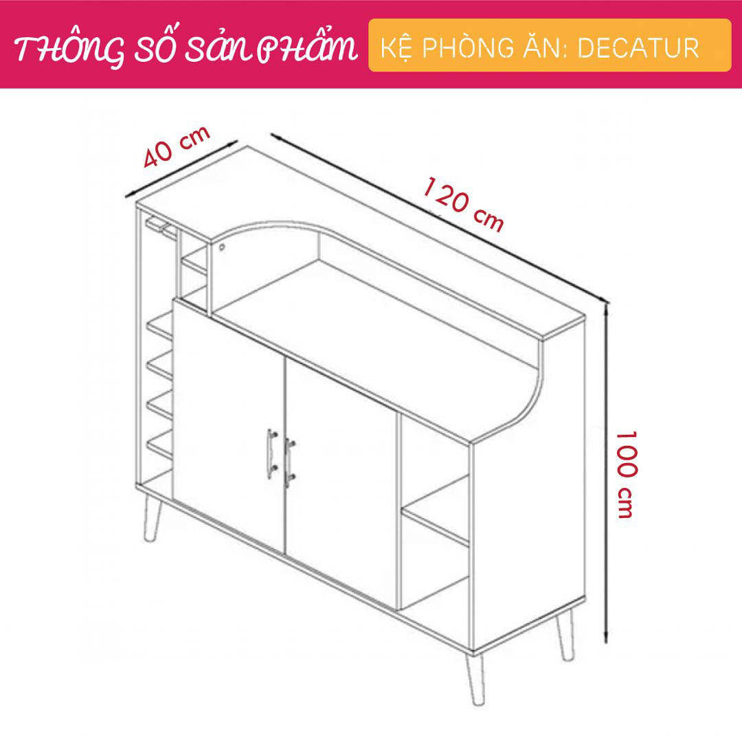 Tủ nhà bếp gia đình thiết kế đơn giản SMLIFE Decatur