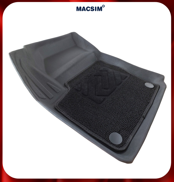Thảm lót sàn ô tô 2 lớp cao cấp dành cho xe Toyota Wigo 2017-2022 (sd) nhãn hiệu Macsim chất liệu TPE màu đen