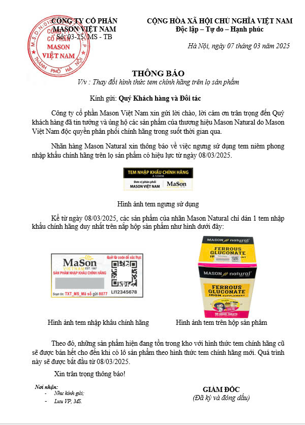 Viên vitamin và khoáng hữu cơ Mason Natural Daily Multiple Vitamins With Minerals 60 viên