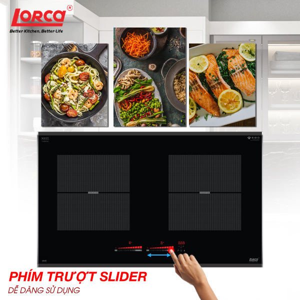 Bếp từ đôi âm LORCA LCI 809 PLUS - Hàng chính hãng cao cấp linh kiện từ Đức công nghệ Inverter
