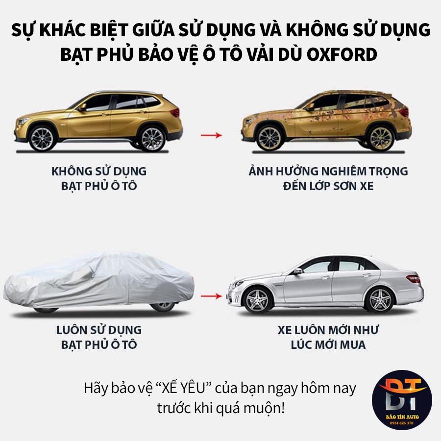 Bạt che kín bảo vệ xe ô tô Honda City tráng bạc 3 lớp vải dù Oxford , bạt phủ trùm bảo vệ xe oto