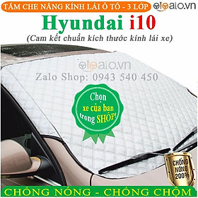 Tấm che chắn nắng kính lái ô tô Hyundai Grand i10 Sedan CAO CẤP 3 Lớp Chắn Nắng Cản Nhiệt | OTOALO