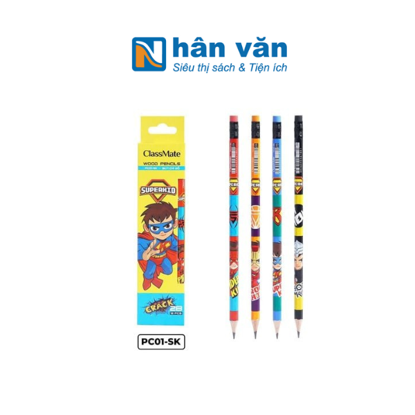 Bút Chì Gỗ 2B Superkids - ClassMate PC01 - SK - 2PC0038