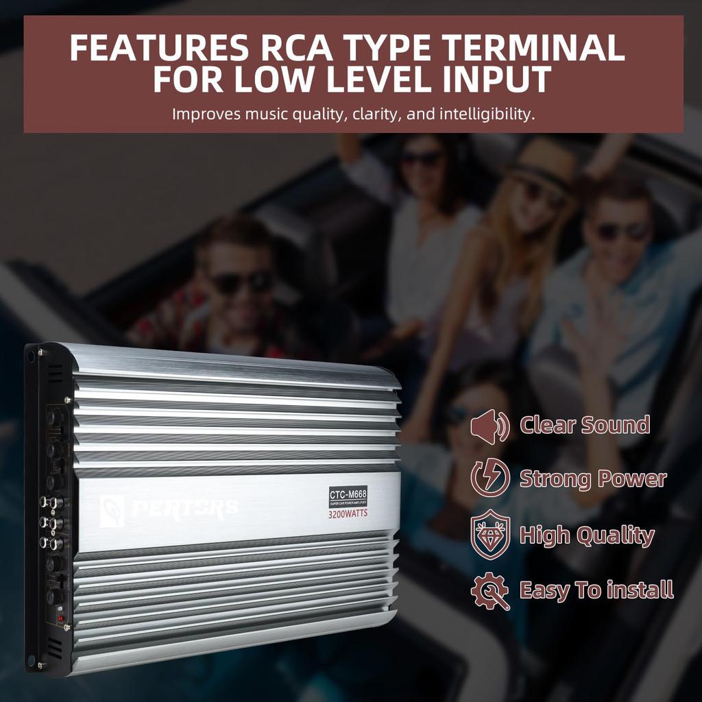 Bộ Khuếch Đại Âm Thanh DSP Q Pertors M668 - 4 Kênh Công Suất Cao 12V 3200W Dành Cho Xe Hơi