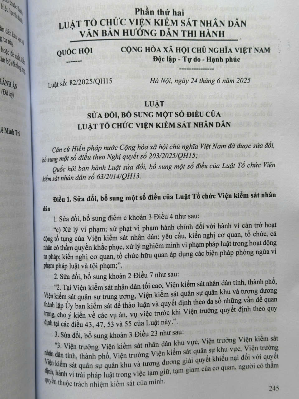 Sách Luật Tổ Chức Tòa Án Nhân Dân, Viện Kiểm Sát Nhân Dân sửa đổi, bổ sung năm 2025 (V2612T)