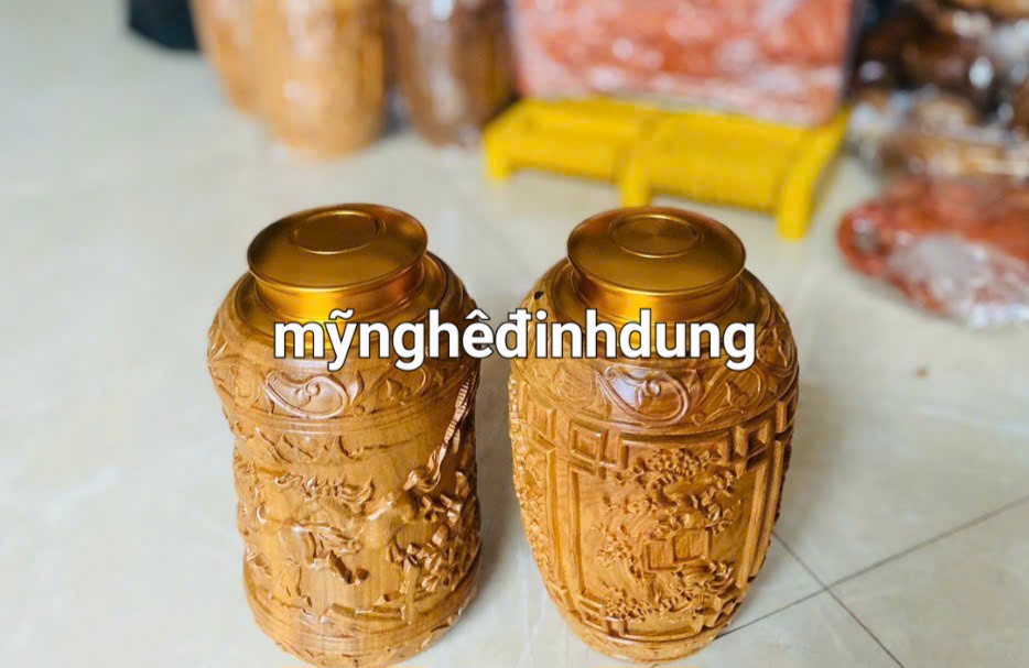 Hộp trà chè gỗ bách xanh lắp đồng cao cấp kt 20×11cm