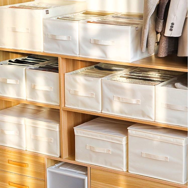 Bộ 2 hộp vải đựng đồ 7 ngăn mã HQ2 đựng quần áo chia ngăn gọn gàng tiện lợi Chất vải Oxford cao cấp miDoctor