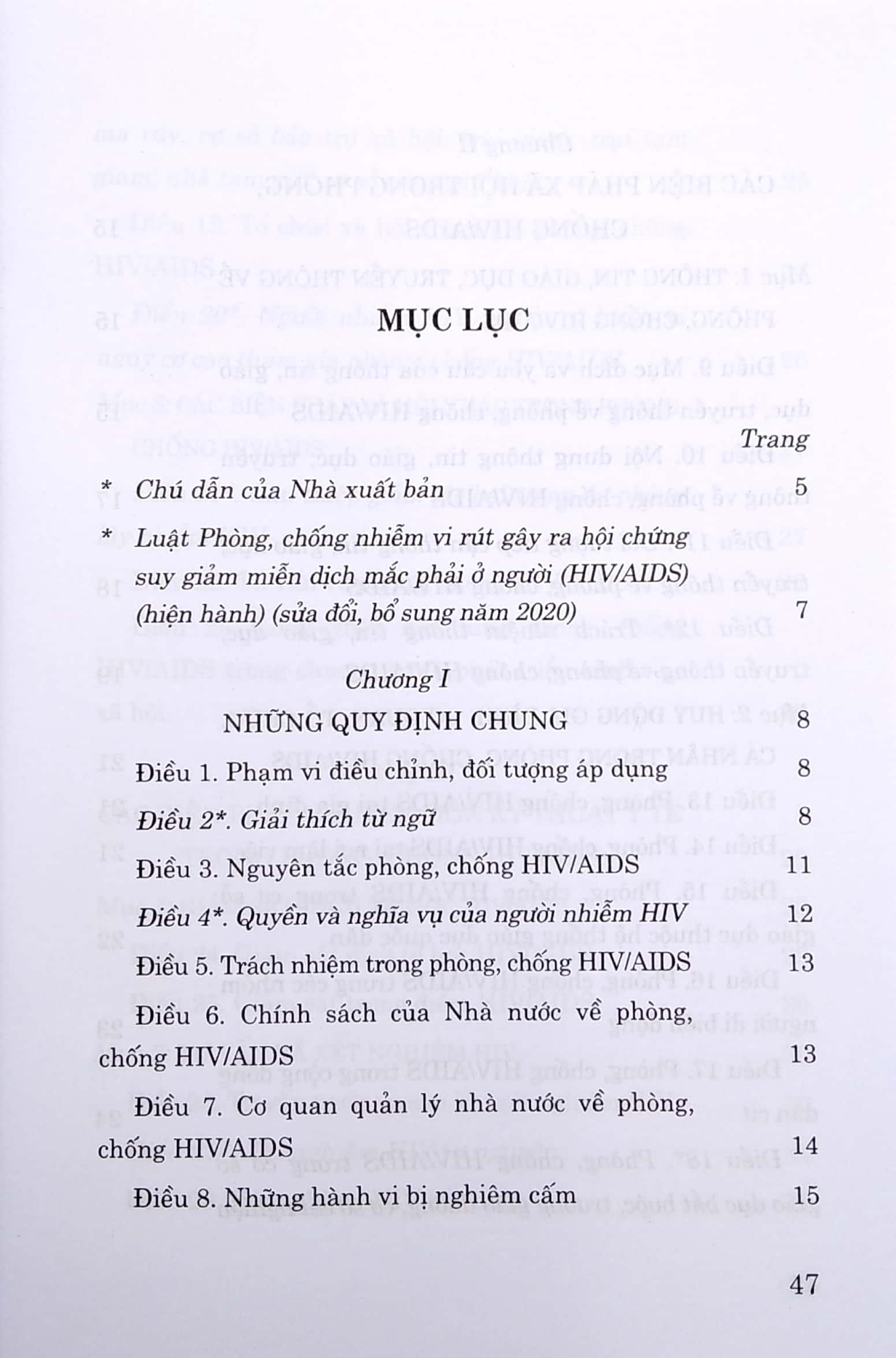 Luật Phòng, Chống Nhiễm Vi Rút Gây Ra Hội Chứng Suy Giảm Miễn Dịch Mắc Phải Ở Người (HIV/AIDS) (Hiện Hành) (Sửa Đổi, Bổ Sung Năm 2020)