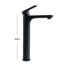 Vòi lavabo dây rút đồng mạ tĩnh điện chân không màu đen Juno sofa Teady VCT- 002B 