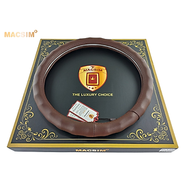 Bọc vô lăng cao cấp Macsim mã 8890 màu coffee - Chất liệu da thật 100%, khâu tay thủ công size M