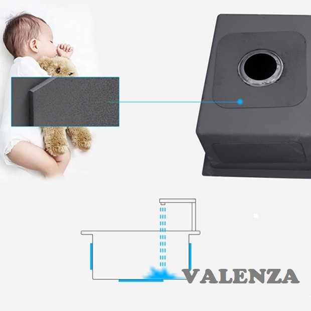 Chậu rửa chén bát inox 1 hố Valenza 6045, kèm rá rau củ, bộ xi phong ống xả chậu
