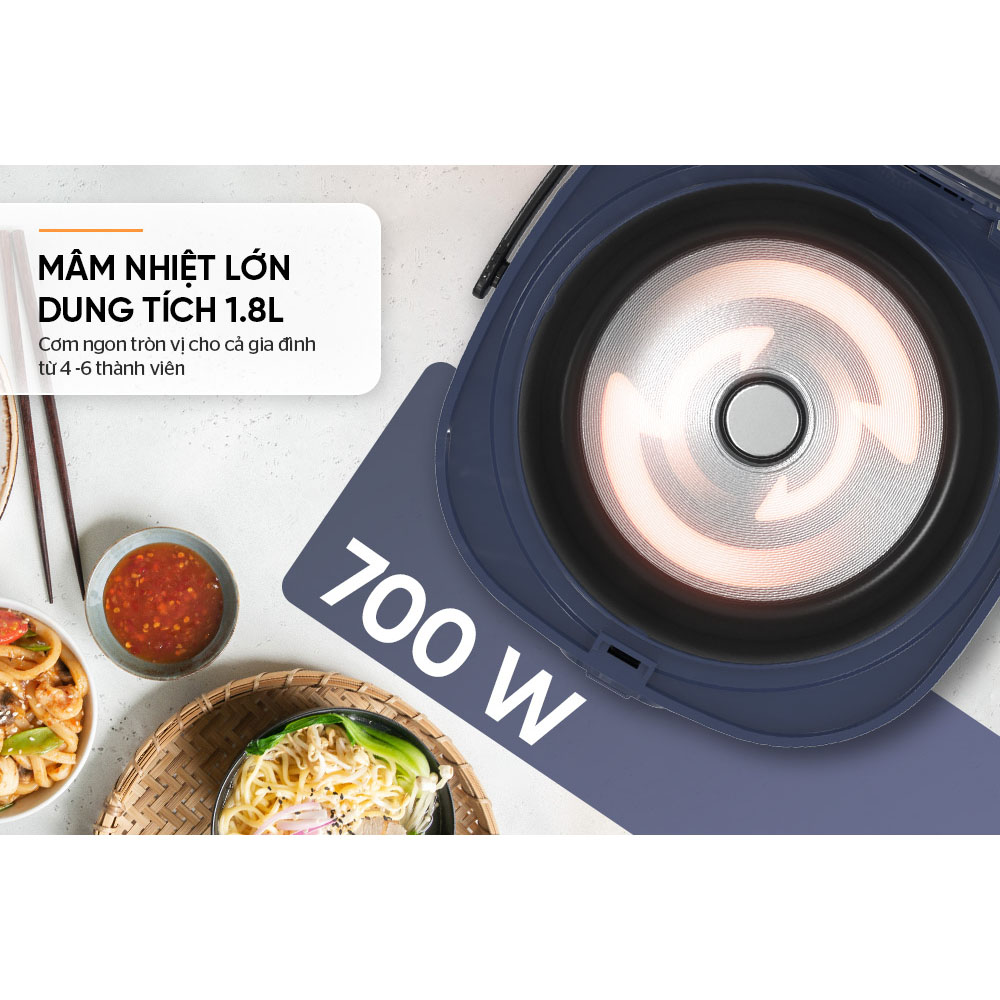 Nồi cơm điện Sunhouse SHD8611N 1.8 Lít - Hàng chính hãng
